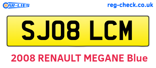 SJ08LCM are the vehicle registration plates.