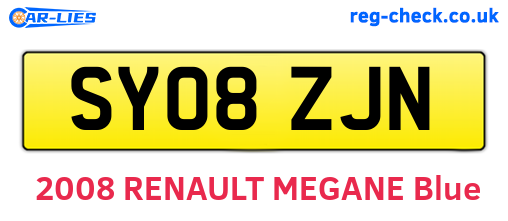 SY08ZJN are the vehicle registration plates.