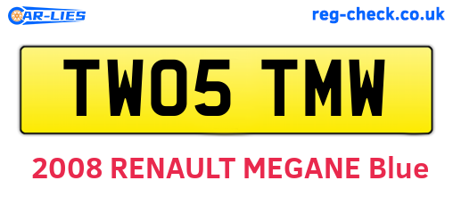TW05TMW are the vehicle registration plates.