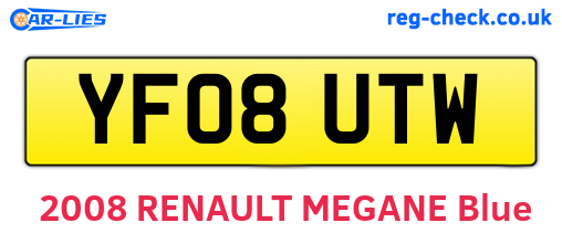 YF08UTW are the vehicle registration plates.