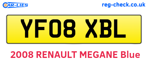 YF08XBL are the vehicle registration plates.