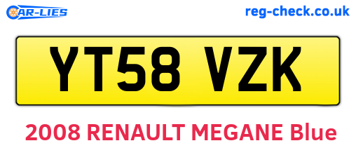 YT58VZK are the vehicle registration plates.