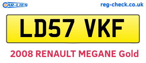 LD57VKF are the vehicle registration plates.