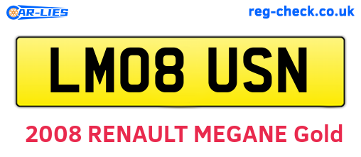 LM08USN are the vehicle registration plates.