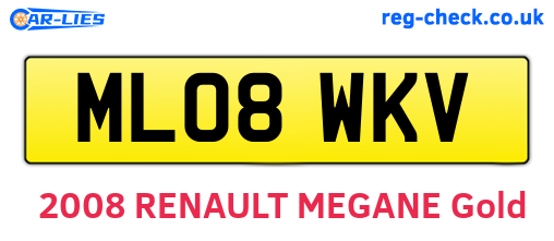 ML08WKV are the vehicle registration plates.