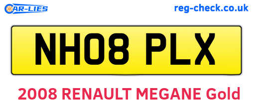 NH08PLX are the vehicle registration plates.