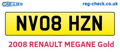 NV08HZN are the vehicle registration plates.