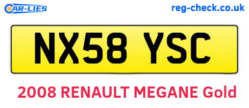 NX58YSC are the vehicle registration plates.
