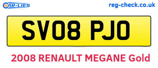 SV08PJO are the vehicle registration plates.