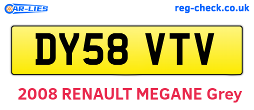 DY58VTV are the vehicle registration plates.