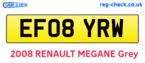 EF08YRW are the vehicle registration plates.
