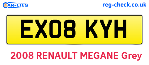 EX08KYH are the vehicle registration plates.