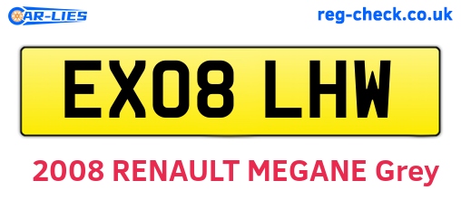 EX08LHW are the vehicle registration plates.