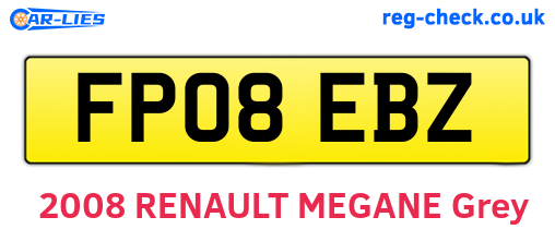 FP08EBZ are the vehicle registration plates.