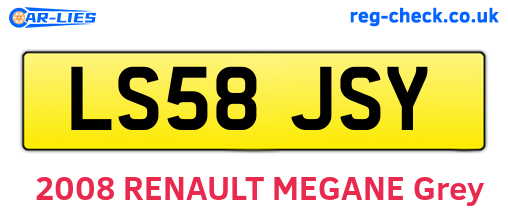 LS58JSY are the vehicle registration plates.
