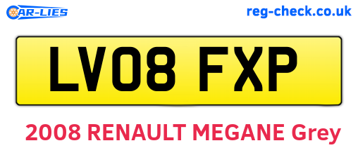 LV08FXP are the vehicle registration plates.