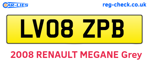 LV08ZPB are the vehicle registration plates.