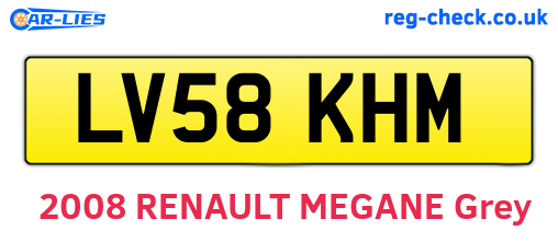 LV58KHM are the vehicle registration plates.