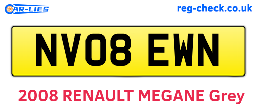 NV08EWN are the vehicle registration plates.