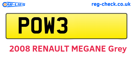 POW3 are the vehicle registration plates.