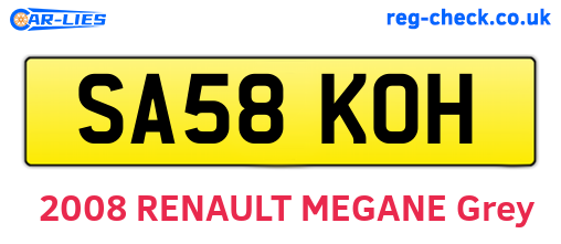 SA58KOH are the vehicle registration plates.