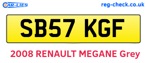 SB57KGF are the vehicle registration plates.