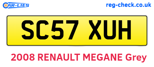 SC57XUH are the vehicle registration plates.