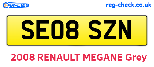 SE08SZN are the vehicle registration plates.