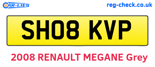 SH08KVP are the vehicle registration plates.