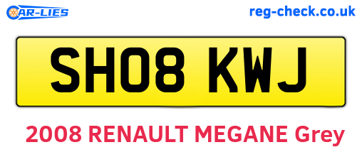 SH08KWJ are the vehicle registration plates.