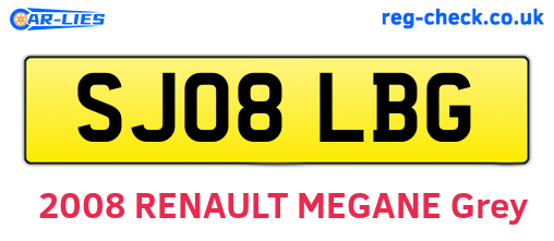 SJ08LBG are the vehicle registration plates.