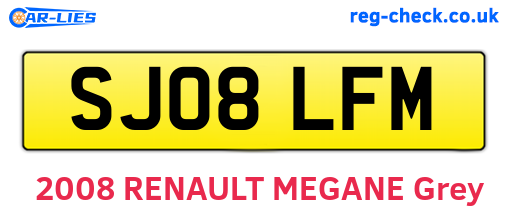 SJ08LFM are the vehicle registration plates.