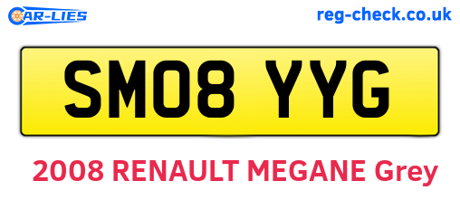 SM08YYG are the vehicle registration plates.