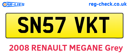 SN57VKT are the vehicle registration plates.