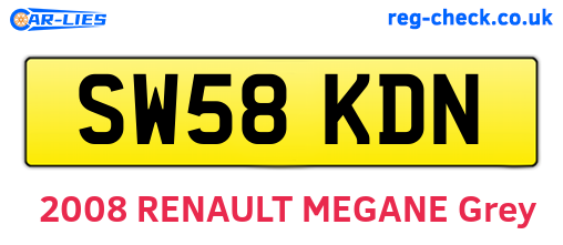 SW58KDN are the vehicle registration plates.