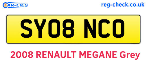 SY08NCO are the vehicle registration plates.