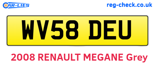 WV58DEU are the vehicle registration plates.