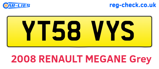 YT58VYS are the vehicle registration plates.