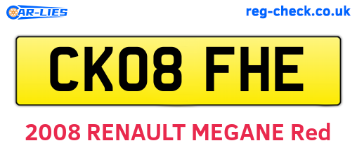 CK08FHE are the vehicle registration plates.