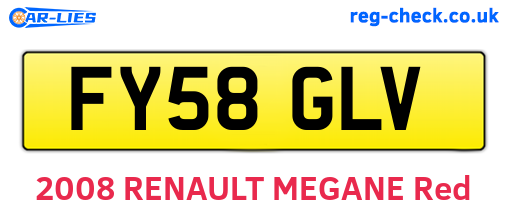 FY58GLV are the vehicle registration plates.