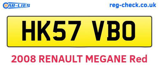HK57VBO are the vehicle registration plates.