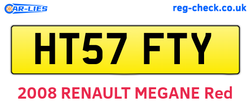 HT57FTY are the vehicle registration plates.