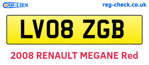 LV08ZGB are the vehicle registration plates.