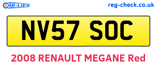 NV57SOC are the vehicle registration plates.