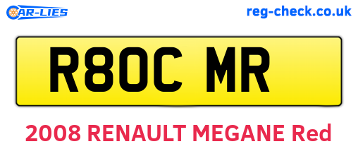 R80CMR are the vehicle registration plates.