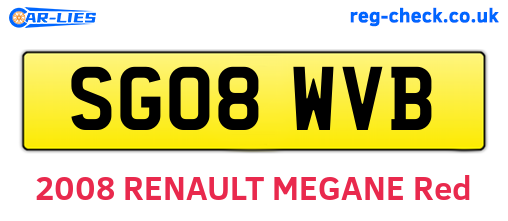 SG08WVB are the vehicle registration plates.