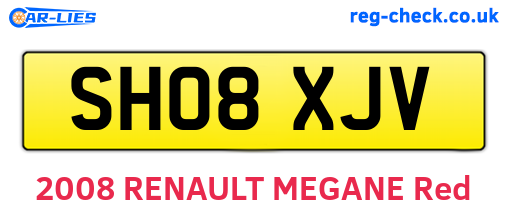 SH08XJV are the vehicle registration plates.