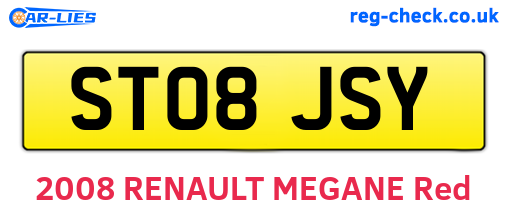 ST08JSY are the vehicle registration plates.