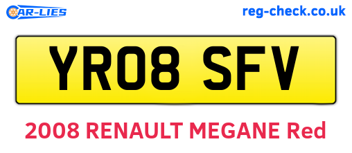 YR08SFV are the vehicle registration plates.