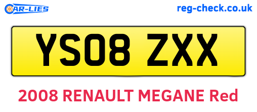 YS08ZXX are the vehicle registration plates.